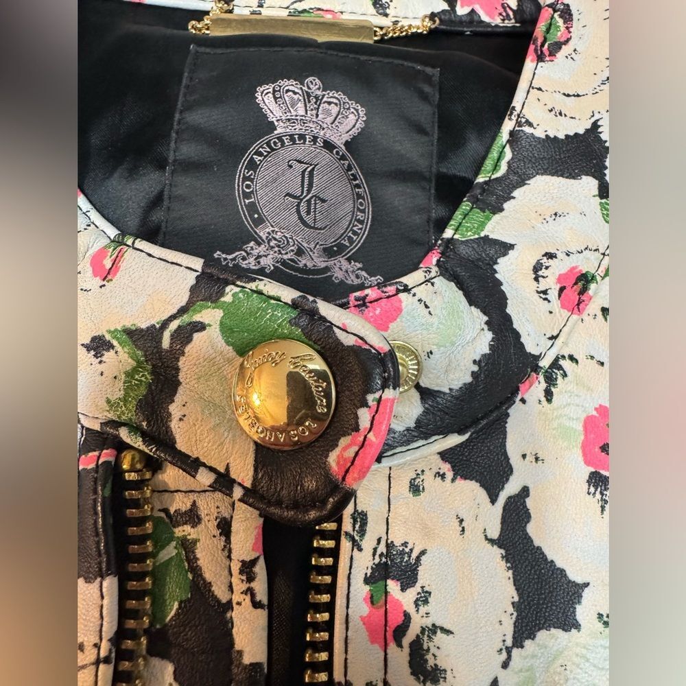 Vintage Y2K Juicy Couture “Covent Garden” Edgy Floral Leather Jacket - Picture 5 of 16